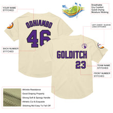 Загрузить изображение в средство просмотра галереи, Custom Cream Purple-Black Mesh Authentic Throwback Baseball Jersey
