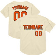 Load image into Gallery viewer, Custom Cream Orange-Black Mesh Authentic Throwback Baseball Jersey
