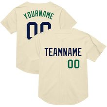 Charger l&#39;image dans la galerie, Custom Cream Navy-Kelly Green Mesh Authentic Throwback Baseball Jersey
