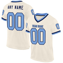 Загрузить изображение в средство просмотра галереи, Custom Cream Light Blue-Navy Mesh Authentic Throwback Football Jersey
