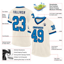 Charger l&#39;image dans la galerie, Custom Cream Blue-Navy Mesh Authentic Throwback Football Jersey
