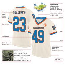 Charger l&#39;image dans la galerie, Custom Cream Blue-Orange Mesh Authentic Throwback Football Jersey
