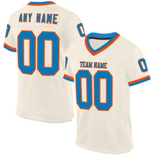 Charger l&#39;image dans la galerie, Custom Cream Blue-Orange Mesh Authentic Throwback Football Jersey
