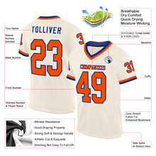 Charger l&#39;image dans la galerie, Custom Cream Orange-Royal Mesh Authentic Throwback Football Jersey
