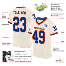 Charger l&#39;image dans la galerie, Custom Cream Royal-Orange Mesh Authentic Throwback Football Jersey
