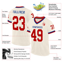 Charger l&#39;image dans la galerie, Custom Cream Red-Royal Mesh Authentic Throwback Football Jersey
