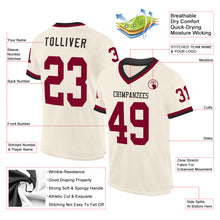 Charger l&#39;image dans la galerie, Custom Cream Maroon-Black Mesh Authentic Throwback Football Jersey
