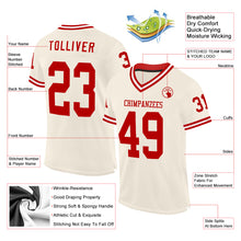 Charger l&#39;image dans la galerie, Custom Cream Red-White Mesh Authentic Throwback Football Jersey
