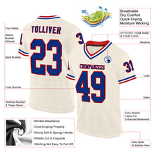 Charger l&#39;image dans la galerie, Custom Cream Royal Red-White Mesh Authentic Throwback Football Jersey
