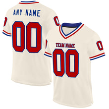 Charger l&#39;image dans la galerie, Custom Cream Red Royal-White Mesh Authentic Throwback Football Jersey
