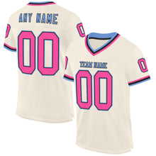 Charger l&#39;image dans la galerie, Custom Cream Pink Black-Light Blue Mesh Authentic Throwback Football Jersey
