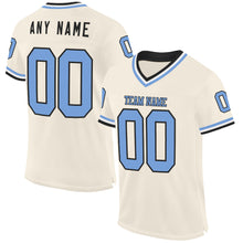 Charger l&#39;image dans la galerie, Custom Cream Light Blue Black-White Mesh Authentic Throwback Football Jersey
