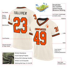 Charger l&#39;image dans la galerie, Custom Cream Orange-Black Mesh Authentic Throwback Football Jersey
