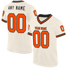 Charger l&#39;image dans la galerie, Custom Cream Orange-Black Mesh Authentic Throwback Football Jersey
