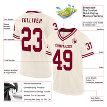 Charger l&#39;image dans la galerie, Custom Cream Maroon-White Mesh Authentic Throwback Football Jersey
