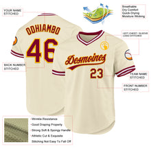 Laden Sie das Bild in den Galerie-Viewer, Custom Cream Maroon Gold-White Authentic Throwback Baseball Jersey
