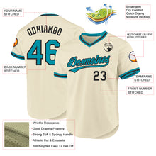 Laden Sie das Bild in den Galerie-Viewer, Custom Cream Teal-Black Authentic Throwback Baseball Jersey
