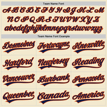 Load image into Gallery viewer, Custom Cream Navy-Orange Authentic Throwback Baseball Jersey
