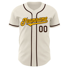 Charger l&#39;image dans la galerie, Custom Cream Gold-Brown Authentic Baseball Jersey
