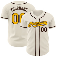 Charger l&#39;image dans la galerie, Custom Cream Gold-Brown Authentic Baseball Jersey
