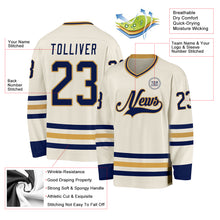 Загрузить изображение в средство просмотра галереи, Custom Cream Navy-Old Gold Hockey Jersey
