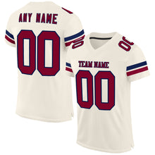 Charger l&#39;image dans la galerie, Custom Cream Maroon-Navy Mesh Authentic Football Jersey
