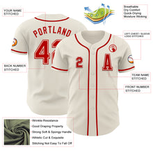 Load image into Gallery viewer, Custom Cream Red Authentic Baseball Jersey
