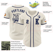 Load image into Gallery viewer, Custom Cream Navy Authentic Baseball Jersey
