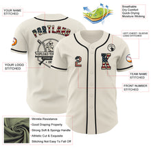 Load image into Gallery viewer, Custom Cream Vintage USA Flag-Black Authentic Baseball Jersey
