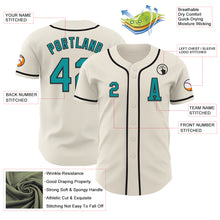 Load image into Gallery viewer, Custom Cream Teal-Black Authentic Baseball Jersey
