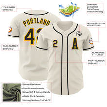 Load image into Gallery viewer, Custom Cream Black-Gold Authentic Baseball Jersey
