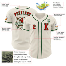 Загрузить изображение в средство просмотра галереи, Custom Cream Red-Green Authentic Baseball Jersey
