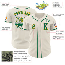 Load image into Gallery viewer, Custom Cream Kelly Green-Gold Authentic Baseball Jersey
