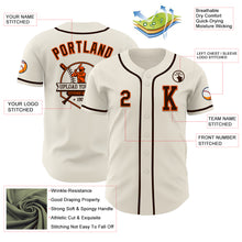 Load image into Gallery viewer, Custom Cream Brown-Orange Authentic Baseball Jersey
