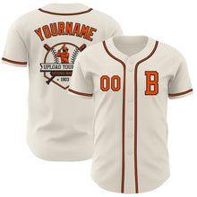 Load image into Gallery viewer, Custom Cream Orange=Black Authentic Baseball Jersey
