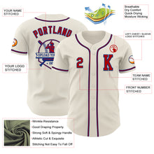 Load image into Gallery viewer, Custom Cream Red=Royal Authentic Baseball Jersey
