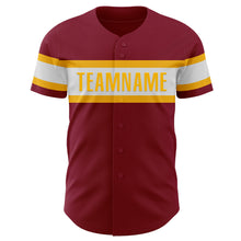 Загрузить изображение в средство просмотра галереи, Custom Crimson White-Gold Authentic Baseball Jersey
