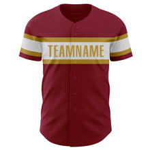 Загрузить изображение в средство просмотра галереи, Custom Crimson White-Old Gold Authentic Baseball Jersey
