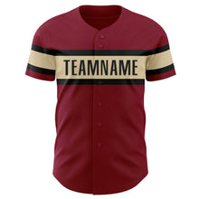 Load image into Gallery viewer, Custom Crimson Black-Cream Authentic Baseball Jersey
