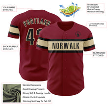 Load image into Gallery viewer, Custom Crimson Black-Cream Authentic Baseball Jersey
