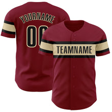 Load image into Gallery viewer, Custom Crimson Black-Cream Authentic Baseball Jersey
