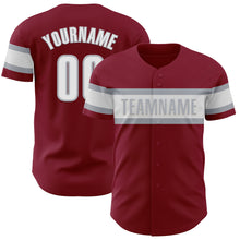 Загрузить изображение в средство просмотра галереи, Custom Crimson White-Gray Authentic Baseball Jersey
