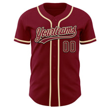 Загрузить изображение в средство просмотра галереи, Custom Crimson Cream-Black Authentic Baseball Jersey
