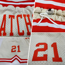 Laden Sie das Bild in den Galerie-Viewer, Custom Cream Orange-White Authentic Throwback Basketball Shorts
