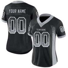 Load image into Gallery viewer, Custom Black Gray-White Mesh Drift Fashion Football Jersey
