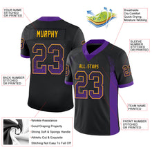 Laden Sie das Bild in den Galerie-Viewer, Custom Black Purple-Gold Mesh Drift Fashion Football Jersey
