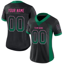 Laden Sie das Bild in den Galerie-Viewer, Custom Black Kelly Green-Pink Mesh Drift Fashion Football Jersey
