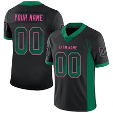 Laden Sie das Bild in den Galerie-Viewer, Custom Black Kelly Green-Pink Mesh Drift Fashion Football Jersey
