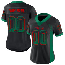 Laden Sie das Bild in den Galerie-Viewer, Custom Black Kelly Green-Red Mesh Drift Fashion Football Jersey
