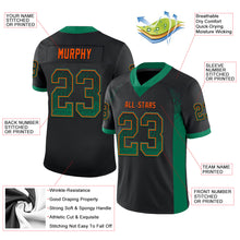 Laden Sie das Bild in den Galerie-Viewer, Custom Black Kelly Green-Orange Mesh Drift Fashion Football Jersey
